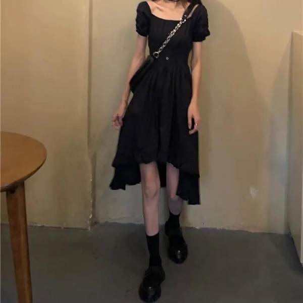 Đầm đen đầm bigsize nữ đầm tay phồng đầm midi đầm hở lưng đầm nữ đầm vintage đầm thiết kế đầm đi tiệc váy nữ xinh đầm cổ vuông đầm hở lưng