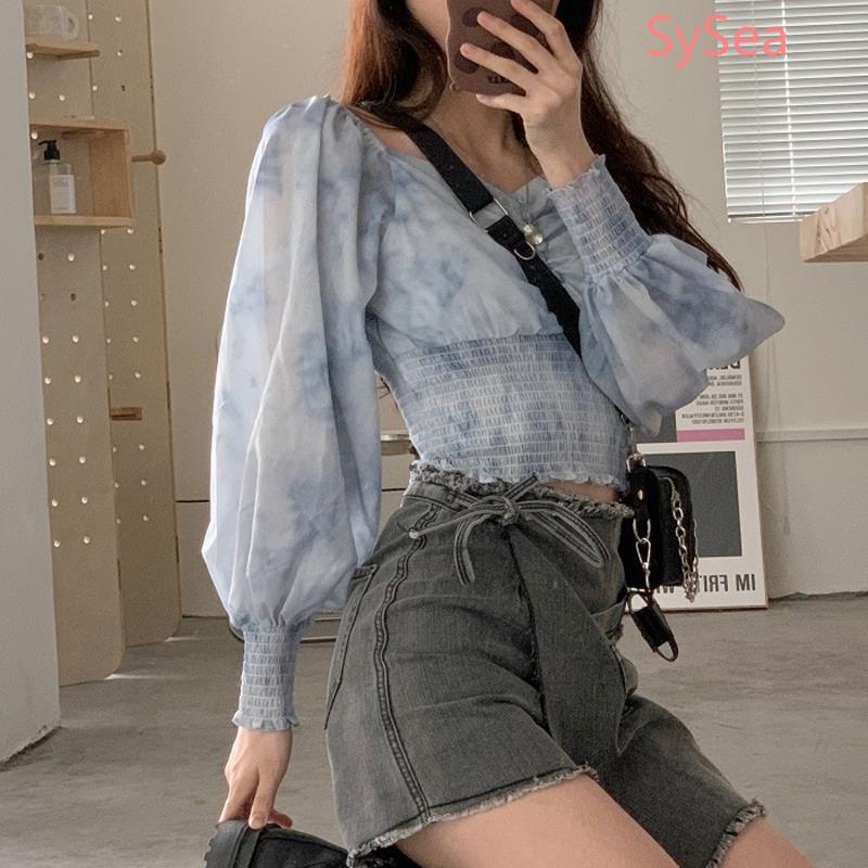Áo Sơ Mi Tay Dài Cổ Chữ V Kiểu Retro Thời Trang Mùa Hè Cho Nữ