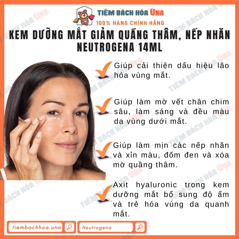 [US] Kem dưỡng giảm nhăn vùng mắt Neutrogena Rapid Wrinkle Repair Eye Cream 14ml