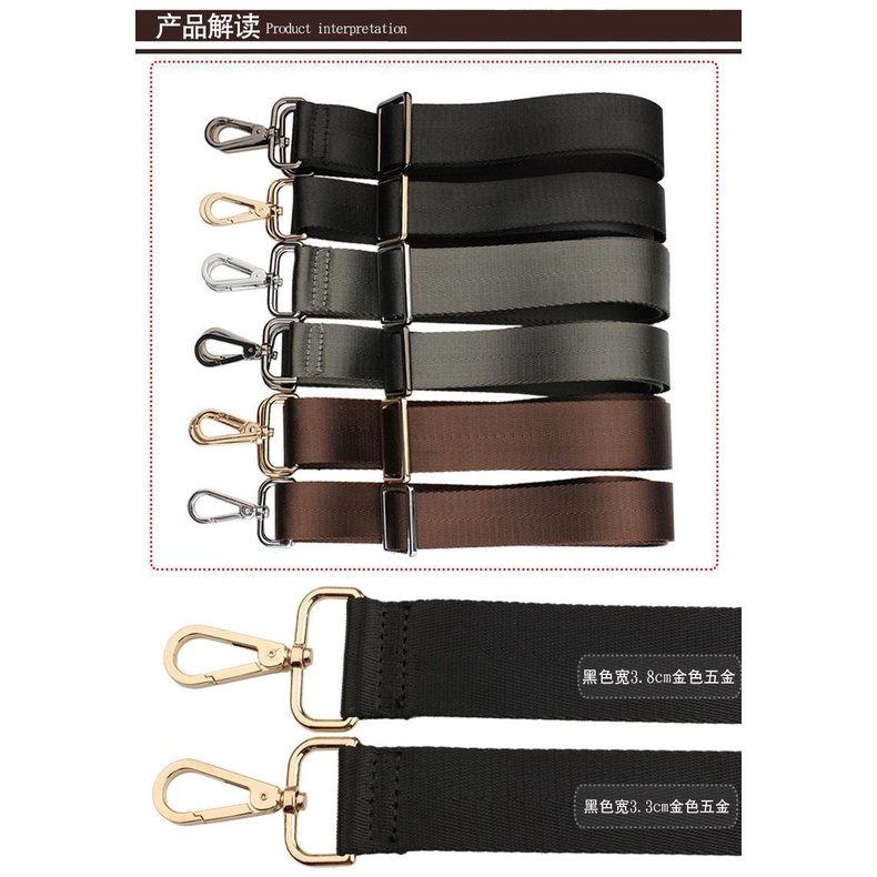 Dây Đeo Túi Xách / Đeo Chéo Bằng Nylon Bản Rộng Màu Xám Thời Trang Cho Nam