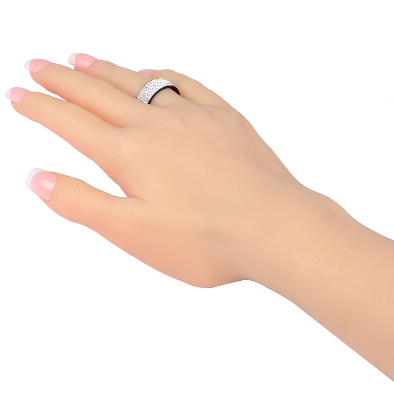 Nhẫn Nam Thép Không Gỉ Đính Kim Cương Phát Sáng