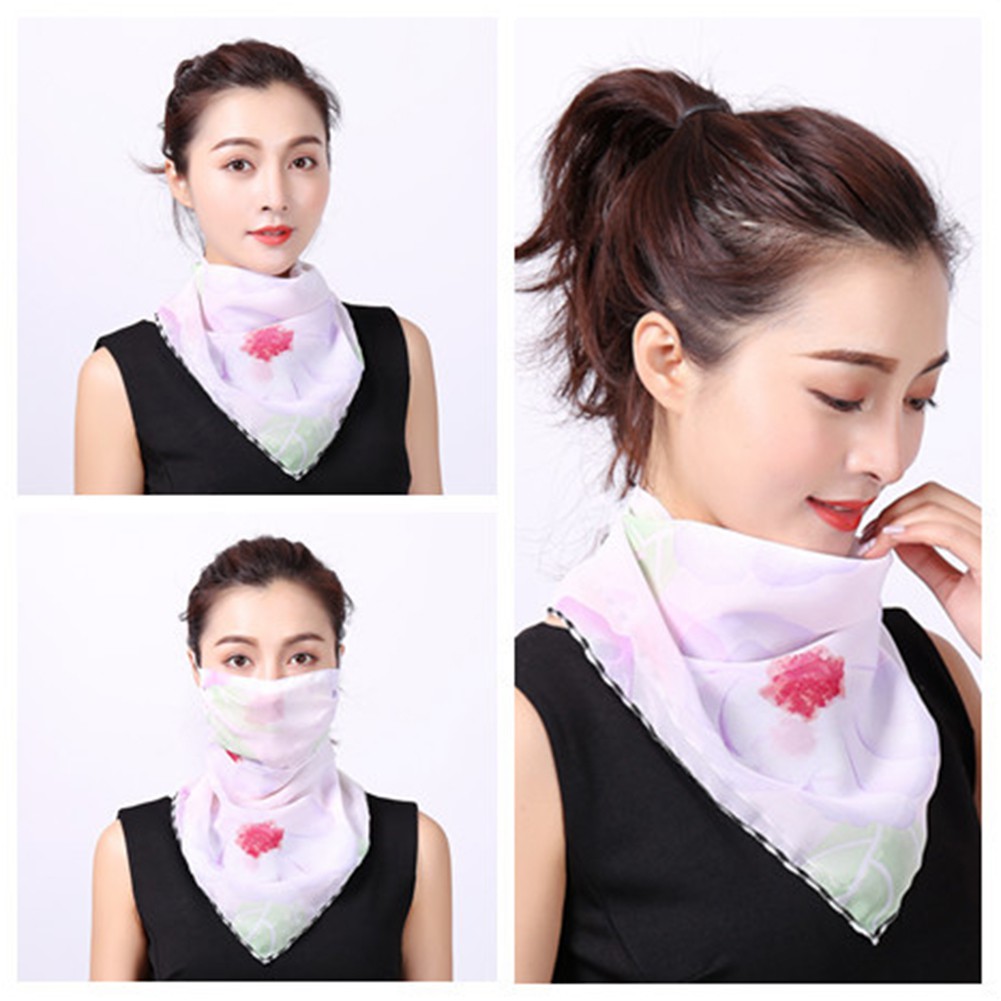 Khẩu trang che mặt tích hợp khăn choàng cổ chống bụi và tia UV in hình họa tiết hoa thời trang dành cho nữ | BigBuy360 - bigbuy360.vn