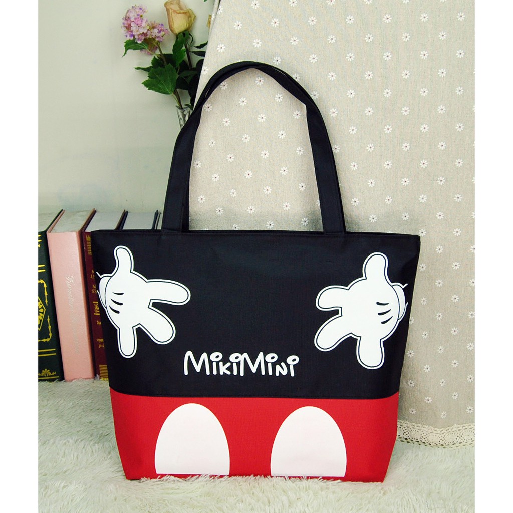 Hoạt Hình Túi Vải Canvas Đeo Vai Hình Chuột Mickey Minnie Đáng Yêu Cho Nữ