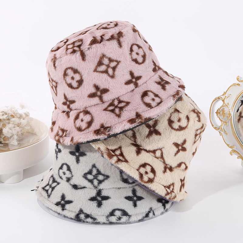 Mũ Bucket LV lông mịn sang chảnh