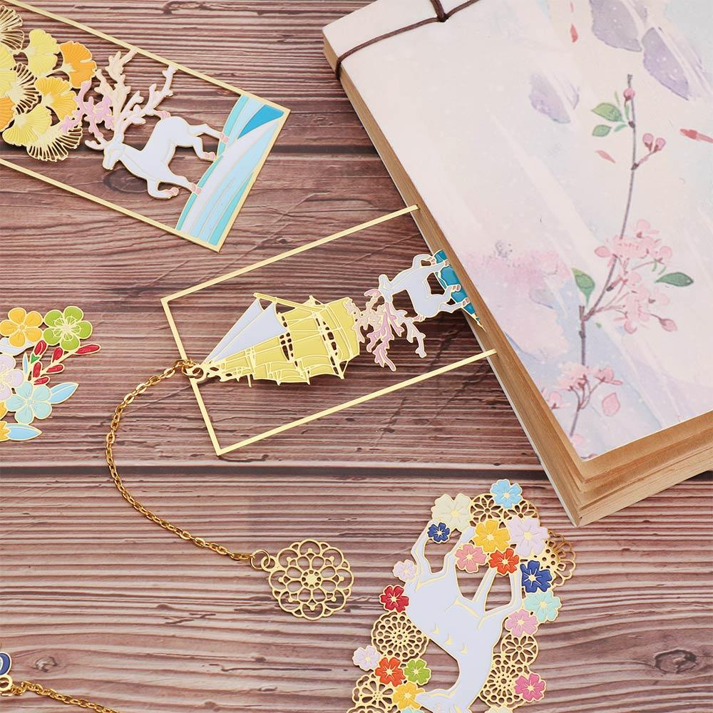 Thẻ Đánh Dấu Trang Sách Bằng Đồng Thau Phong Cách Trung Hoa Cổ Điển