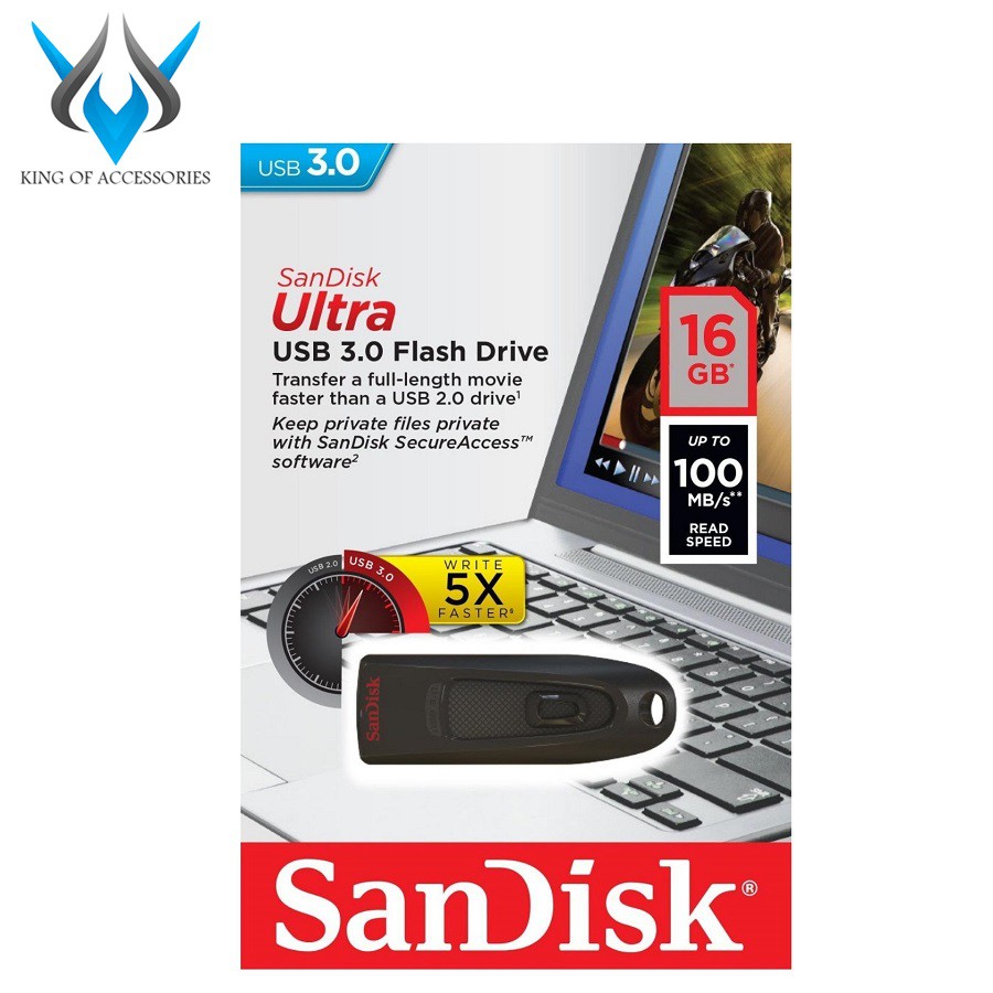 USB 3.0 SanDisk Ultra CZ48 16GB 100MB/s (Đen)