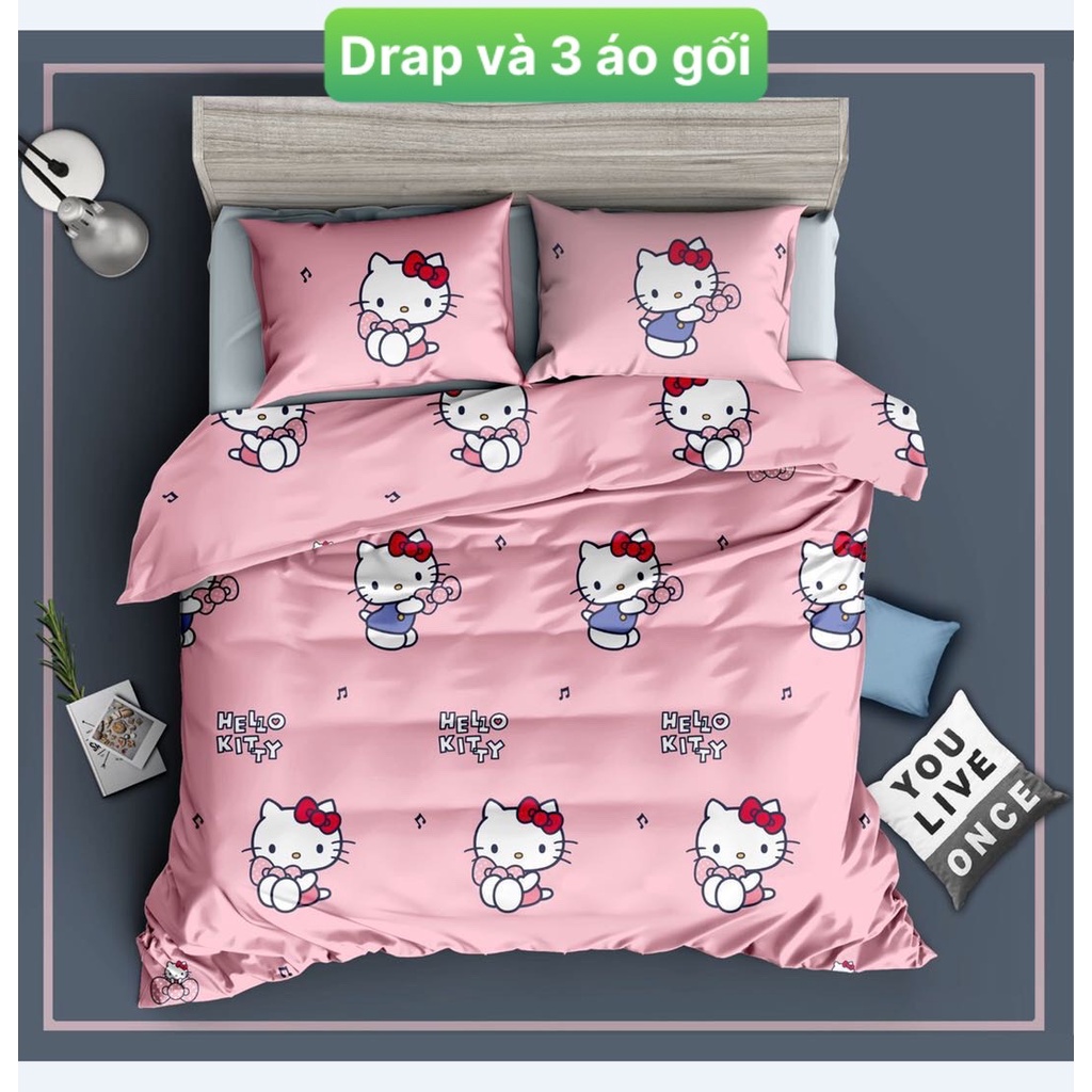 Bộ drap gối Tencel vải nhập Hàn Quốc đỉnh cao mát , mềm mại { drap và 3 áo gối}