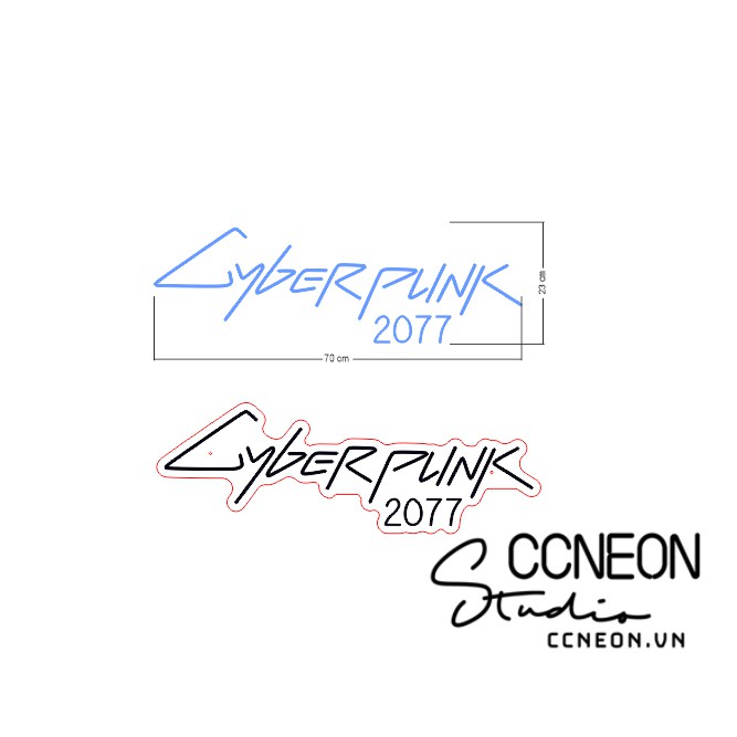 Đèn Trang Trí Góc Chơi Game cyberpunk 2077 [Kích thước 70x23 cm]