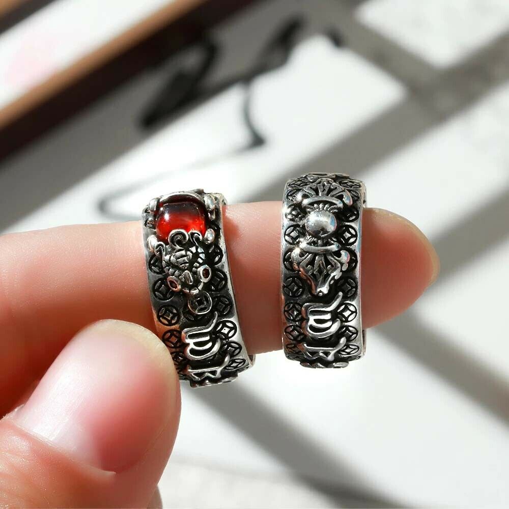 Nhẫn đeo tay kim loại đính đá thời trang vintage cho nam nữ