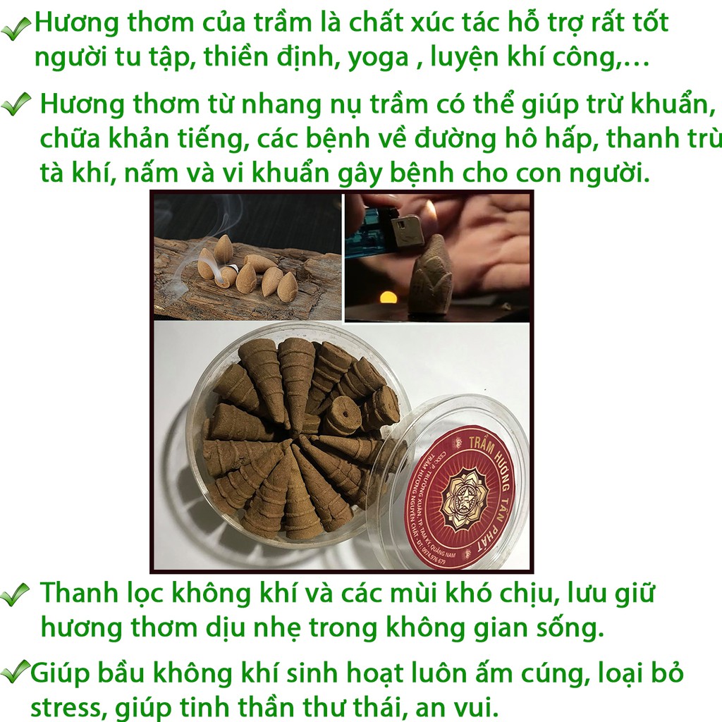 Nụ Trầm Hương Nguyên Chất 🔥 thiên nhiên cao cấp 🔥 Hộp 40 viên & 23 Viên