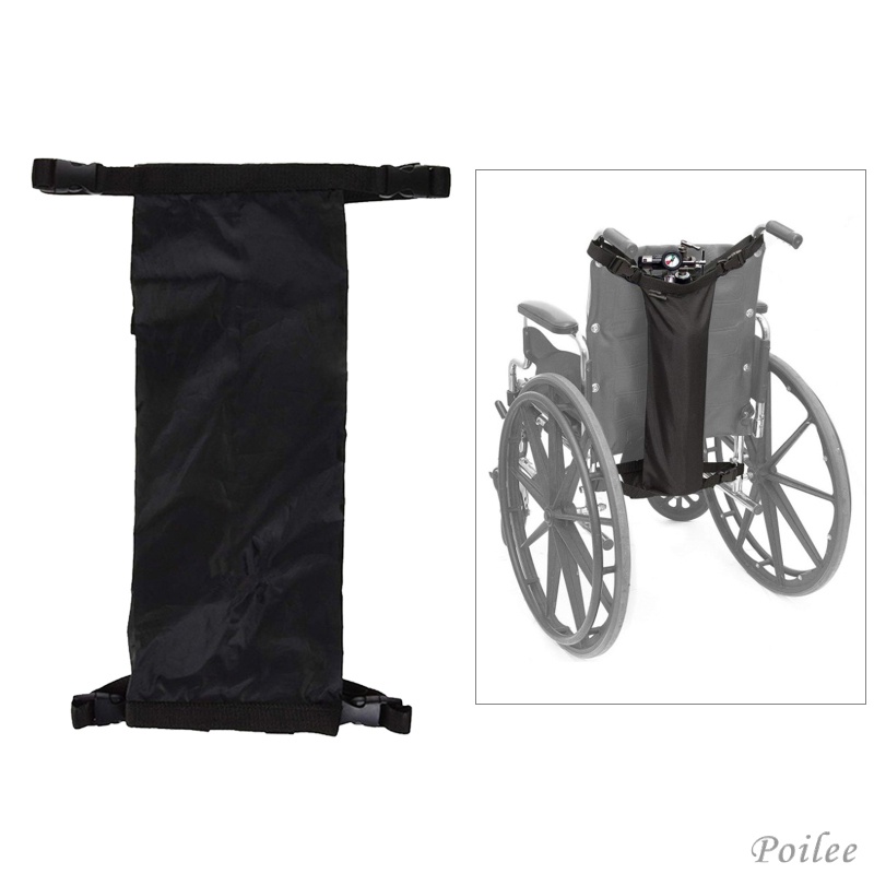 Oxygen Cylinder Bag for Wheelchairs with Buckles, Fits Any Wheelchair, Black, Heavy Duty