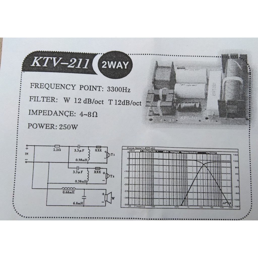 MẠCH PHÂN TẦN 3 LOA KTV211 - 1 BASS 2 TREBLE - GIÁ 2 MẠCH