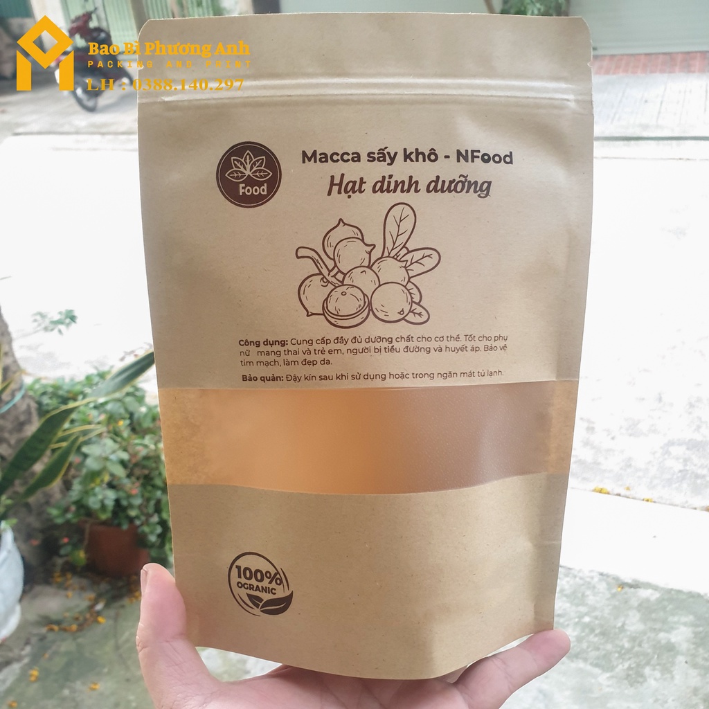 Combo 100 Chiếc Túi Zip Giấy Kraft Nâu 17x24_Bao Bì Phương Anh