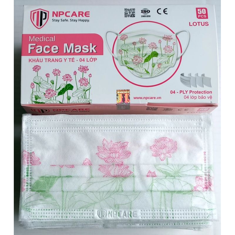 [họa tiết 4 lớp] Khẩu trang y tế 4 lớp cao cấp lọc khuẩn 95% NP Care face mask đạt tiêu chuẩn ISO 13485:2016 | BigBuy360 - bigbuy360.vn