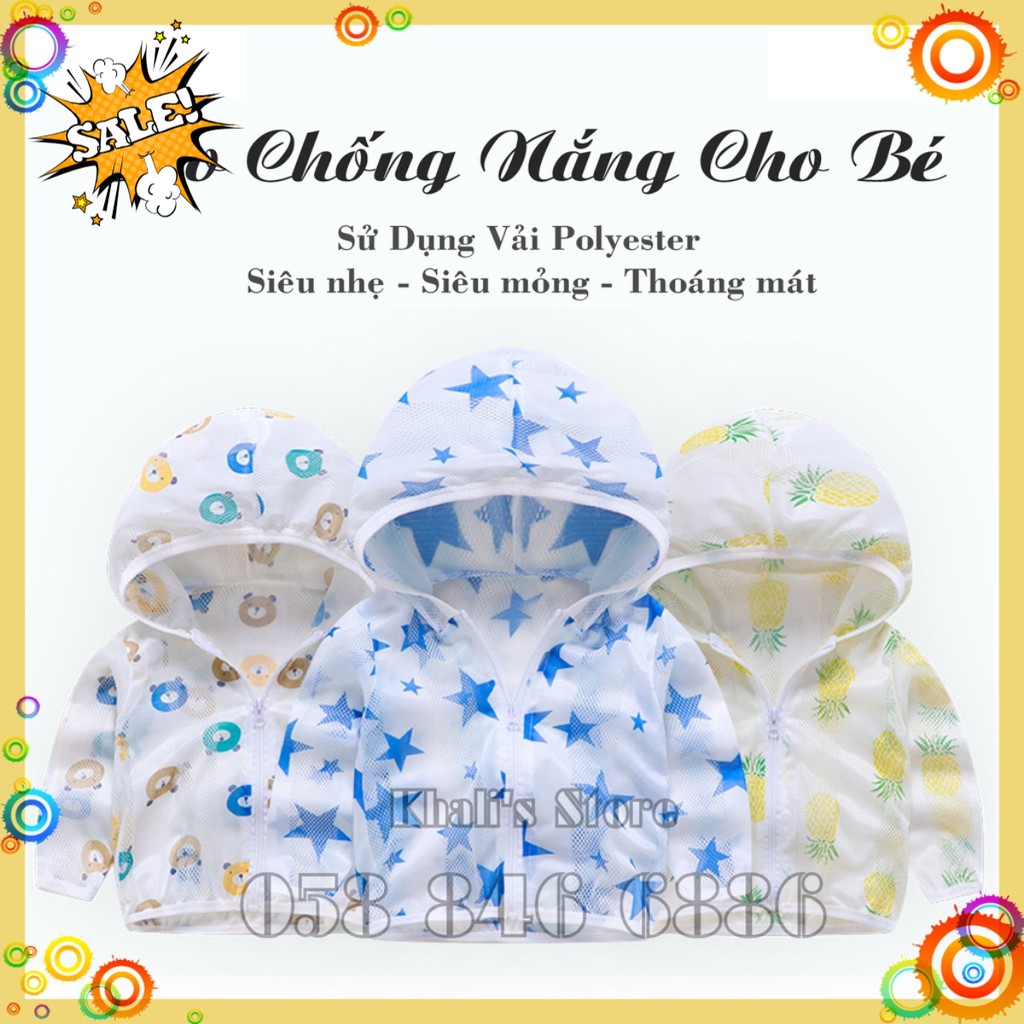 Áo Chống Nắng Trẻ Em Cotton Giấy Quảng Châu cao cấp cho bé