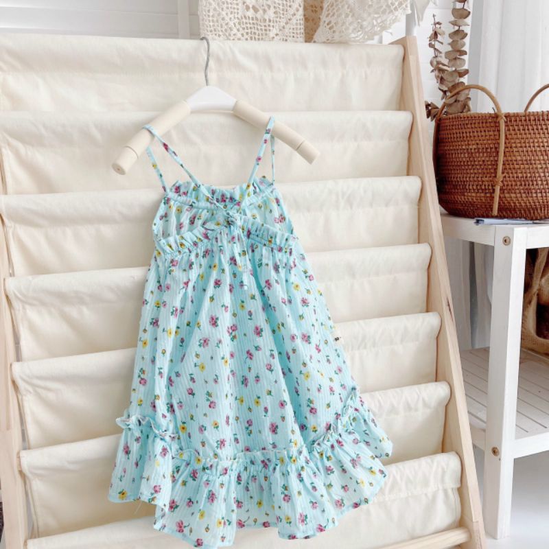 VÁY MAXI HAI DÂY ĐI BIỂN CHO BÉ GÁI