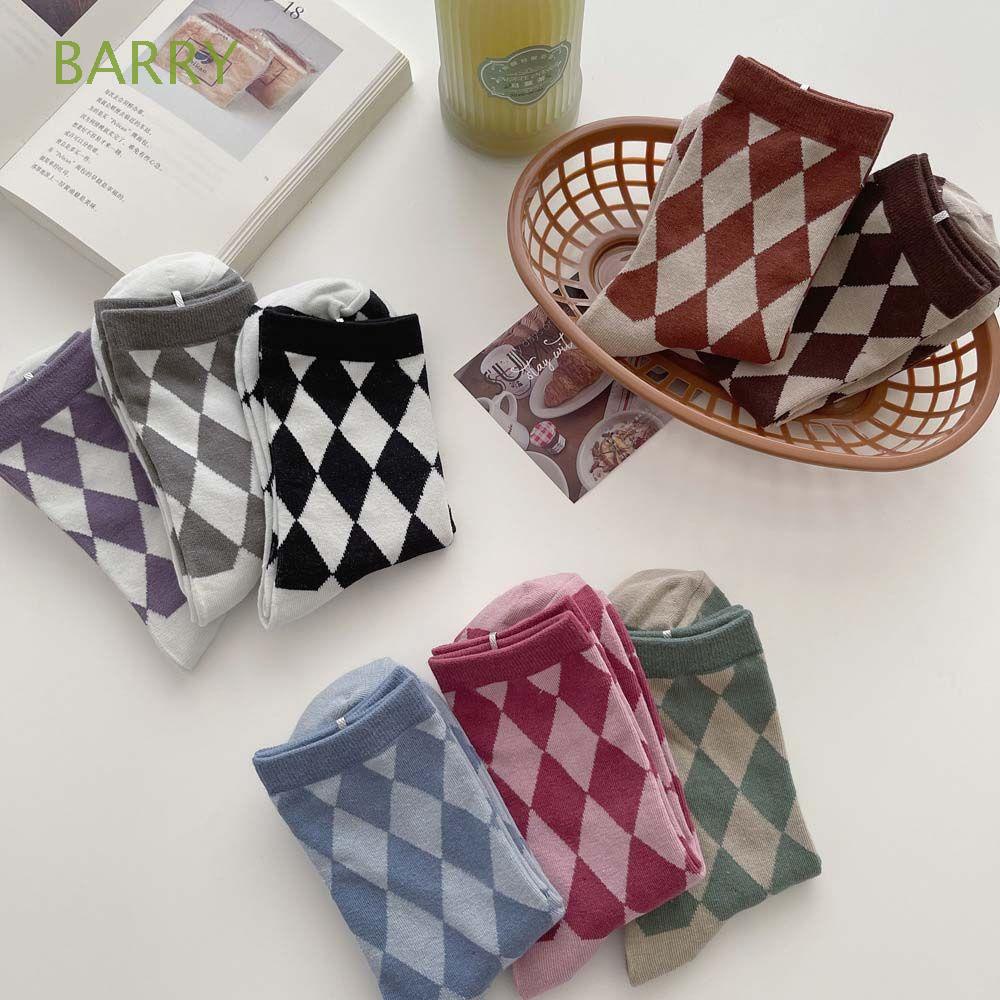 Vớ cotton họa tiết kẻ sọc nhiều màu phong cách đường phố Hàn Quốc cho nam và nữ