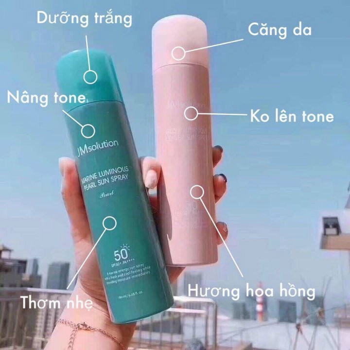 Xịt chống nắng Jm Solution Luminous Pearl Sun Spray SPF 50+/PA +++ Hàn Quốc #Pvy Beauty