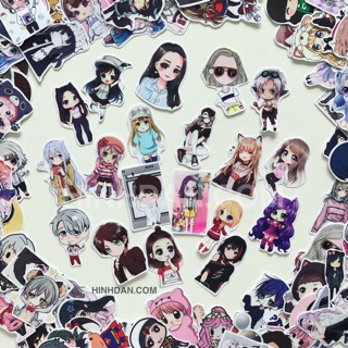 Sticker CHIBI decal hình dán chống nước trang trí xe, laptop, nón bảo hiểm