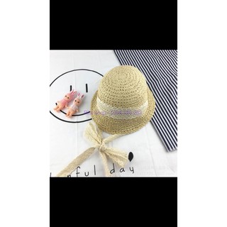 [SALE SÔC] Mũ cói Ajuma cho bé/ nón cói cột nơ hàn quốc cho bé