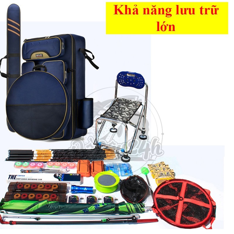 Combo Balo Đựng Đồ Câu Cá Kèm Túi Đựng Rọng + Túi Đựng Cần Câu Cá Dung Tích Cực Lớn