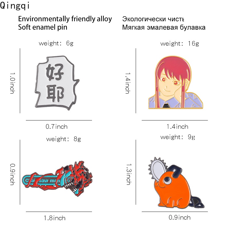 Ghim cài áo Miss Zoe hình anime Chainsawman mới bằng kim loại