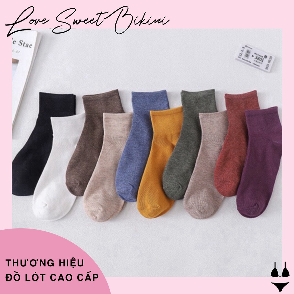 Set 10 Đôi Tất Nữ Muối Tiêu Phong Cách VinTaGe