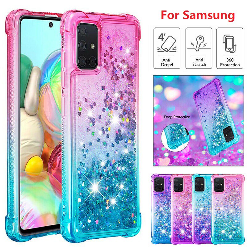 Ốp điện thoại TPU dẻo kim tuyến lấp lánh chống sốc cho Samsung Galaxy A21 A11 A21S A51 A71 A31 Note 10 Lite M11