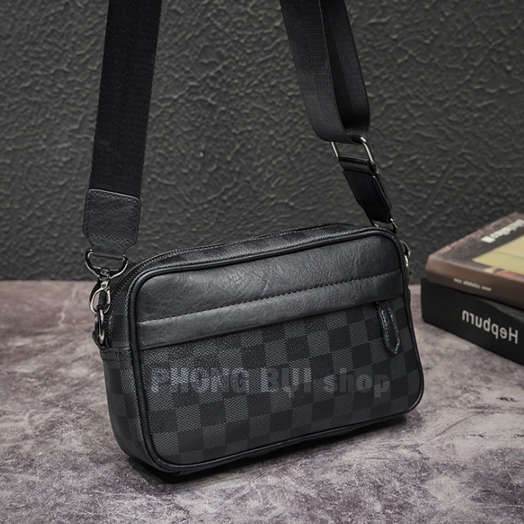 Túi Xách Nam Caro Gần Giống Túi Xách LV Chất Da Cực Đẹp Sang, Túi Đeo Chéo Nam Da Thật | BigBuy360 - bigbuy360.vn