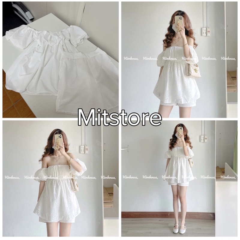 SET 2 MÓN GỒM ÁO TRỄ VAI MIX QUẦN ĐÙI