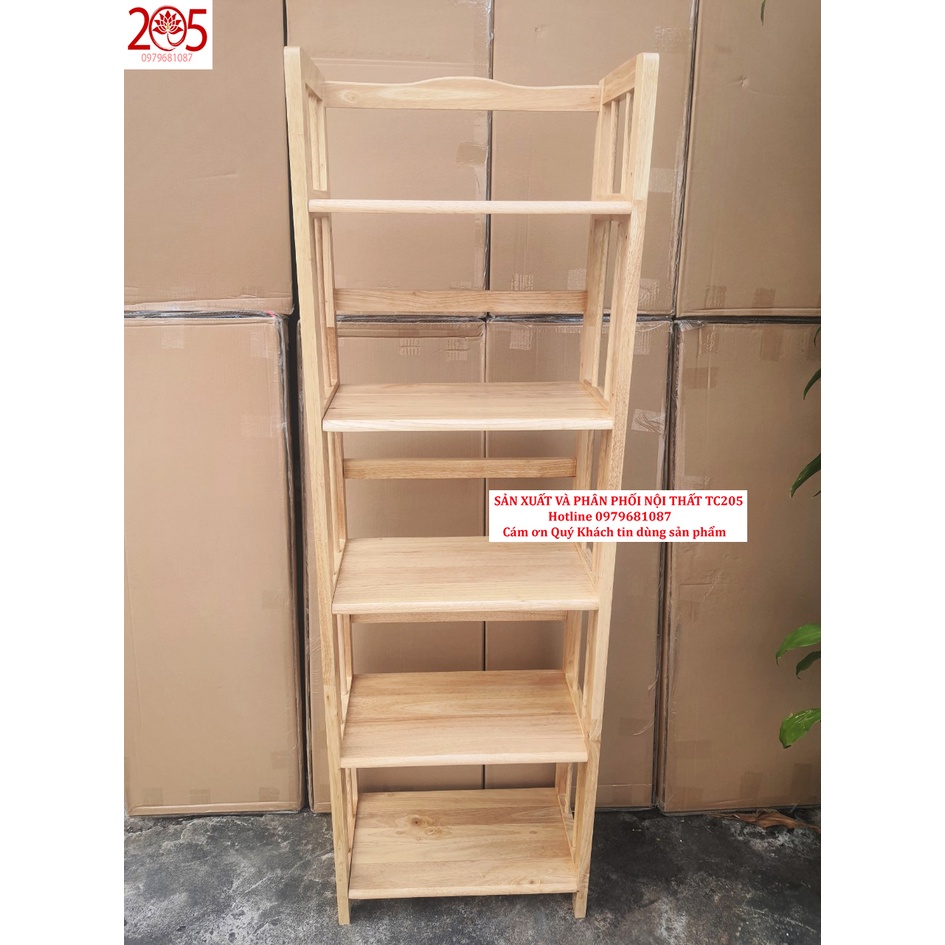 Kệ sách gỗ 5 tầng 40x28x150cm GỖ CAO SU 100%