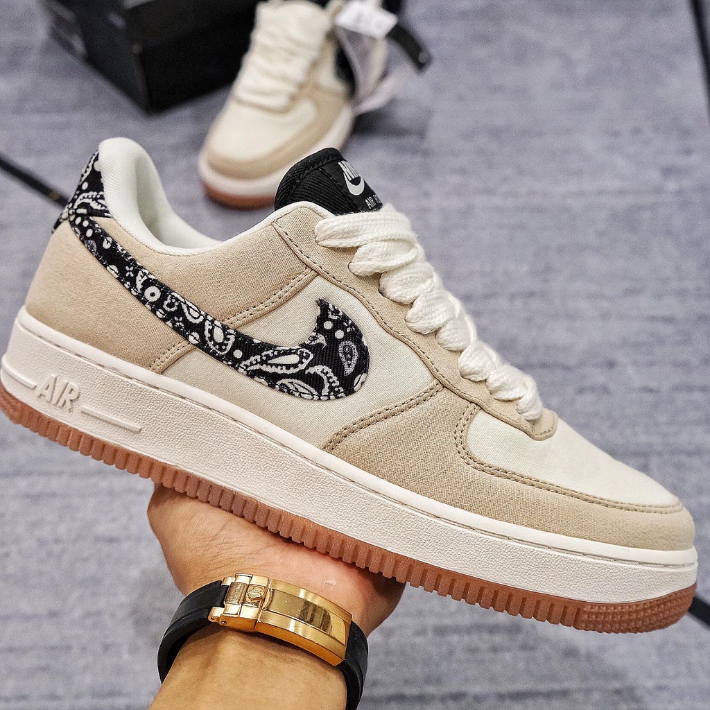 Giày sneaker  Af 1 'PAISLEY SWOOSH' Phối màu cổ điển NAF838668 Full Box Bill