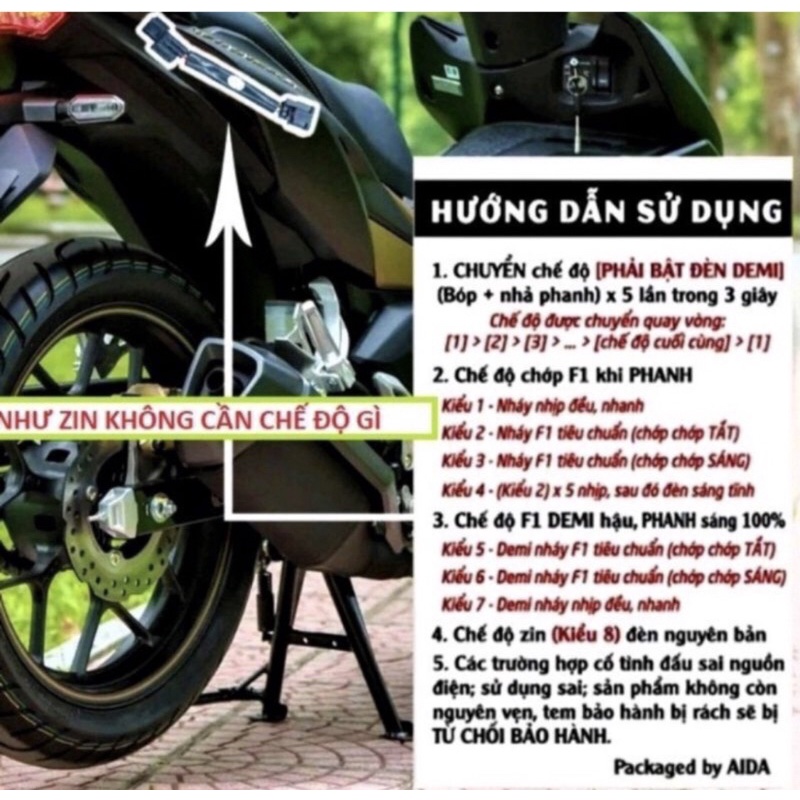 Mạch Stop F1 Dành Cho Honda AB 125/150 Gắn Như Zin 8 Chế Độ Sáng