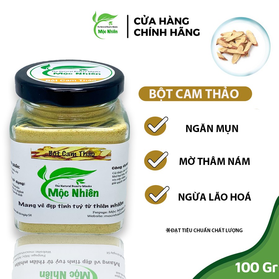 100gr Bột rễ cam thảo Mộc Nhiên 100% nguyên chất (100g)