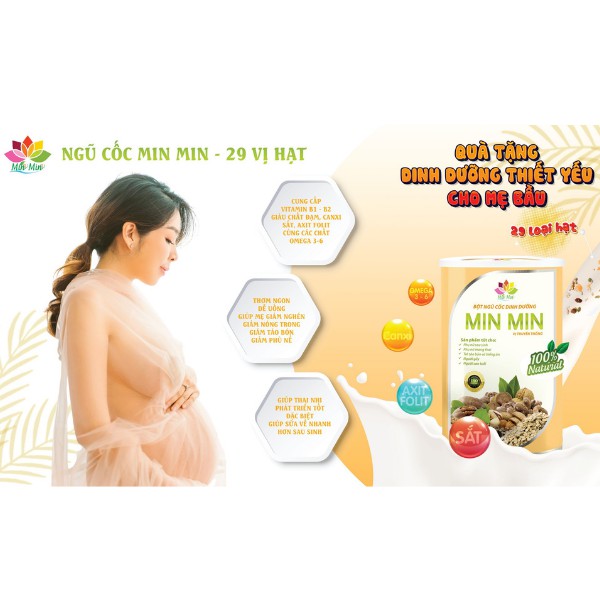  Ngũ cốc dinh dưỡng bà bầu/ lợi sữa Min Min 29 Loại Hạt cao cấp (1kg/2hộp)