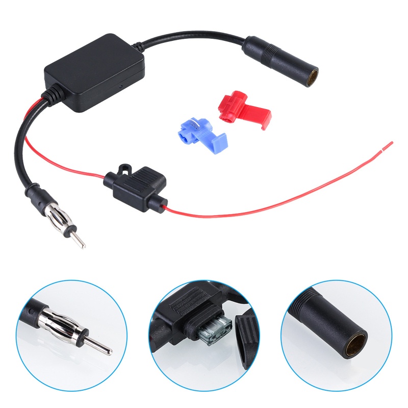 Ăng Ten Khuếch Đại Tín Hiệu FM 12V Tự Động Cho Xe Hơi / Tàu Thuyền