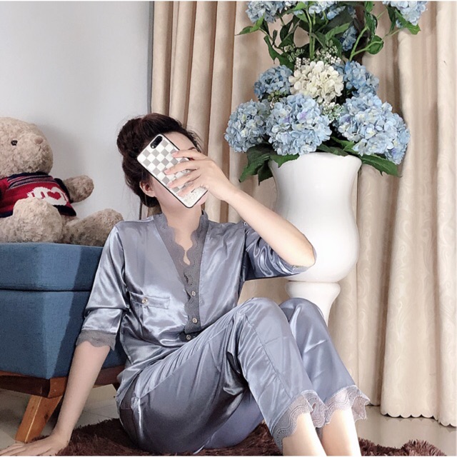 Bộ phi lụa cao cấp phối ren