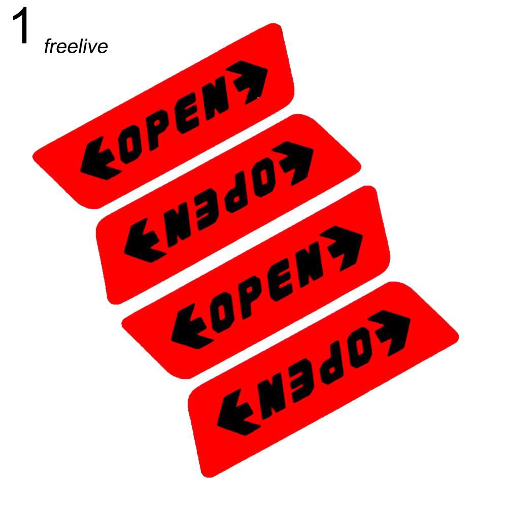 Bộ 4 miếng sticker huỳnh quang báo tín hiệu cửa mở cho xe ô tô