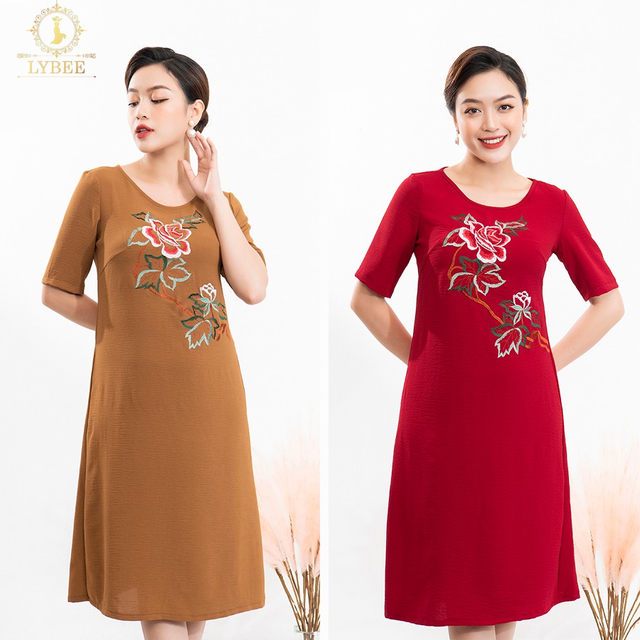 Váy Đầm Trung Niên Cao Cấp U40 U50 U60 đũi Hàn Hàng thiết kế (Mã 277)