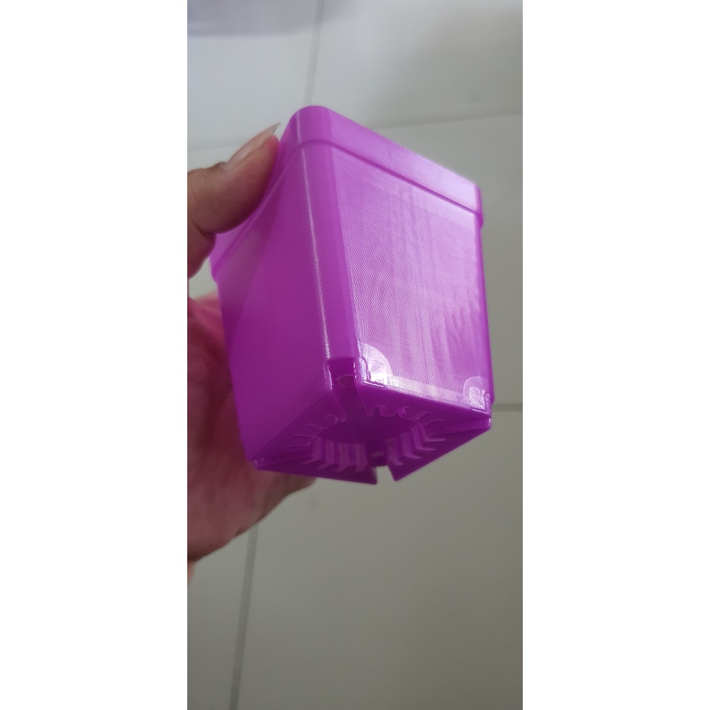 Chậu nhựa vuông trồng sen đá, cây xương rồng, cây mini ,kích thước 7x7cm, đủ màu, có khay
