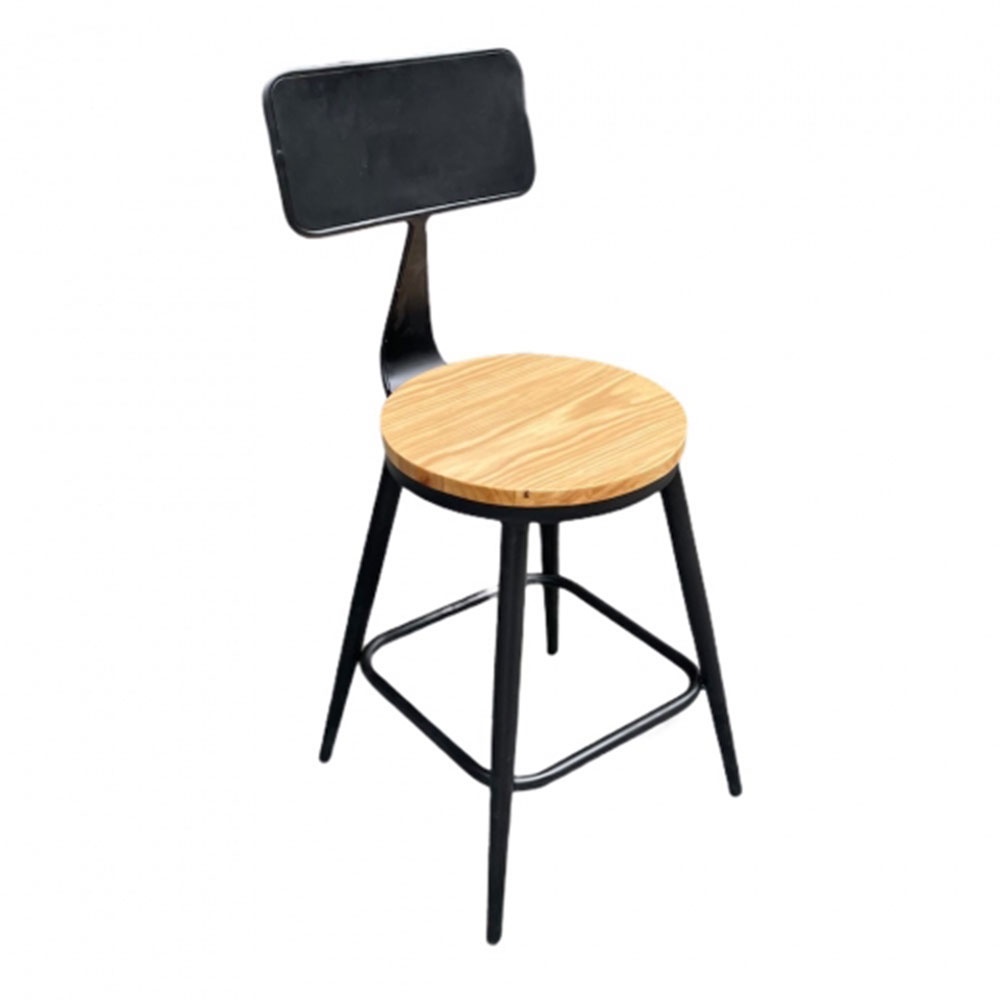 Ghế café thư giãn ngồi ban công, sân vườn IBIE A lưng tựa, chân sắt sơn tĩnh điện, tùy chọn màu sắc, mặt ghế