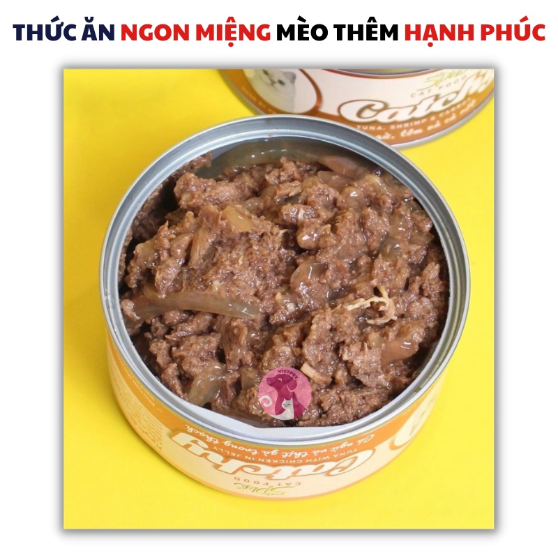 Thức ăn cho mèo - Pate Cho Mèo 5Plus Catchy 170g (Vị thơm ngon - Dành cho mọi giống mèo &amp; lứa tuổi)