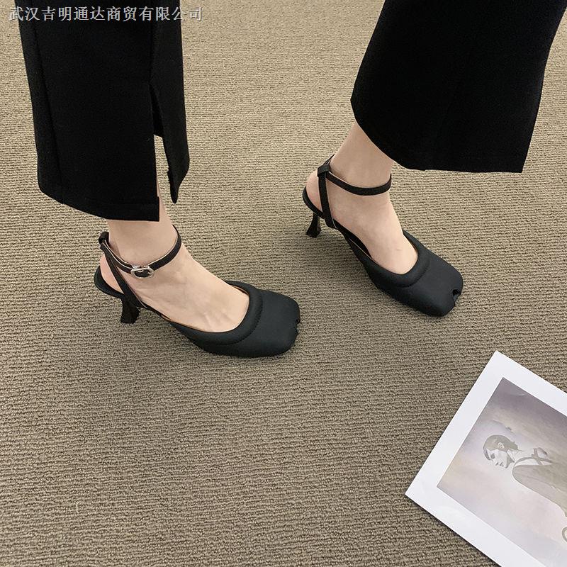 Giày Sandal Cao Gót Mũi Vuông Phong Cách Retro Thời Trang Mùa Xuân Dành Cho Nữ 2022