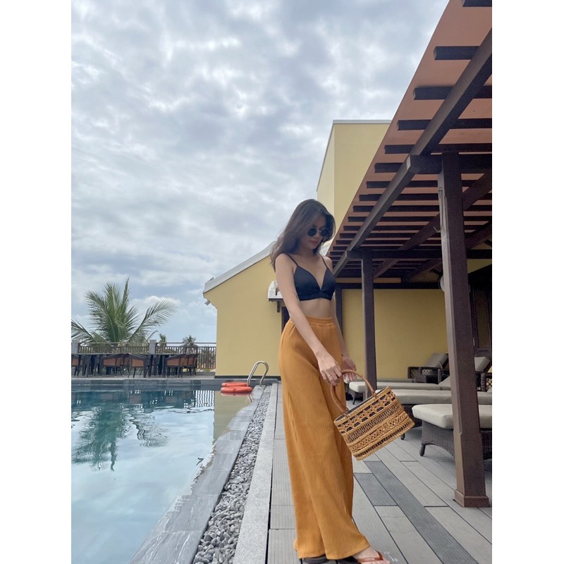 quần ống rộng dập li