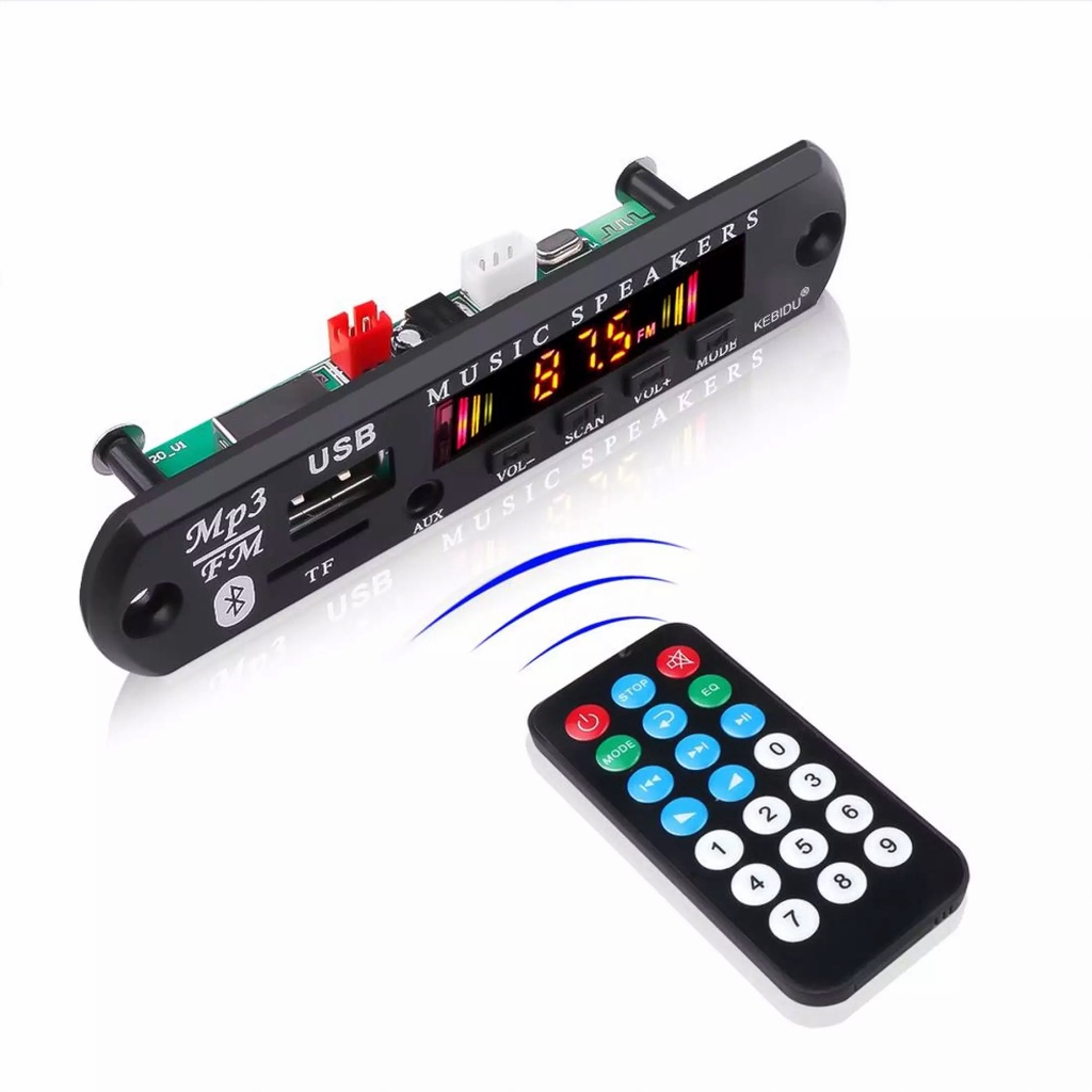 [Mã SRBACK101512 hoàn 20K xu đơn 0Đ] Mạch giải mã Bluetooth 5V - 12V hỗ trợ cổng USB/TF và FM Radio