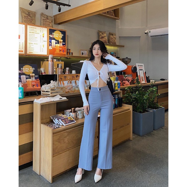 [JOSE10PTD GIẢM 10% TĐ 10K ĐƠN 700K] Quần ống rộng lưng cao kiểu hàn quốc, quần nữ ống rộng lưng cao CÓ CÚC TRƯỚC JOSEE' | BigBuy360 - bigbuy360.vn
