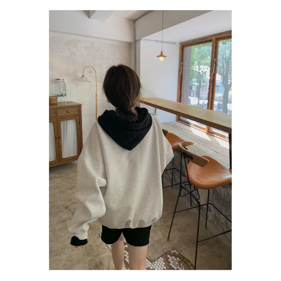 Áo hoodies có nón dài tay màu sắc thời trang nữ