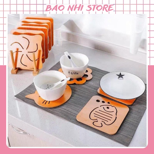 MIẾNG LÓT NỒI BÁT ĐĨA BẰNG GỖ SANG CHẢNH 14,5CM 88036 Bảo Nhi Shop