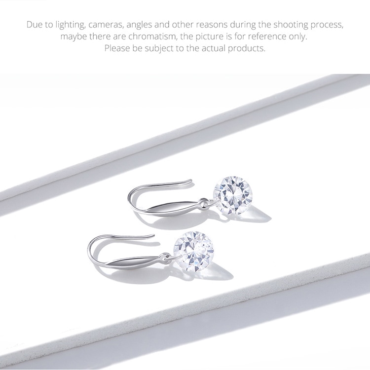 Khuyên Tai Dài Bamoer Đính Đá Zirconia bạc 925 Thời Trang Cho Nữ