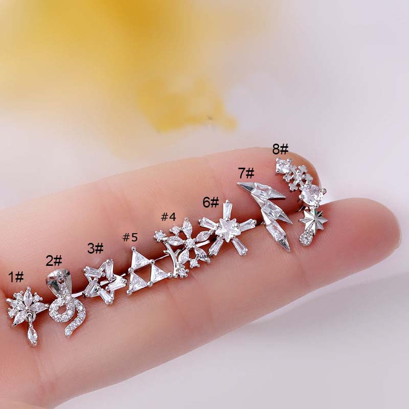 1 Cặp Bông Tai Xoắn Ốc 2022 Đính Đá Bằng Thép Không Gỉ 20Mm